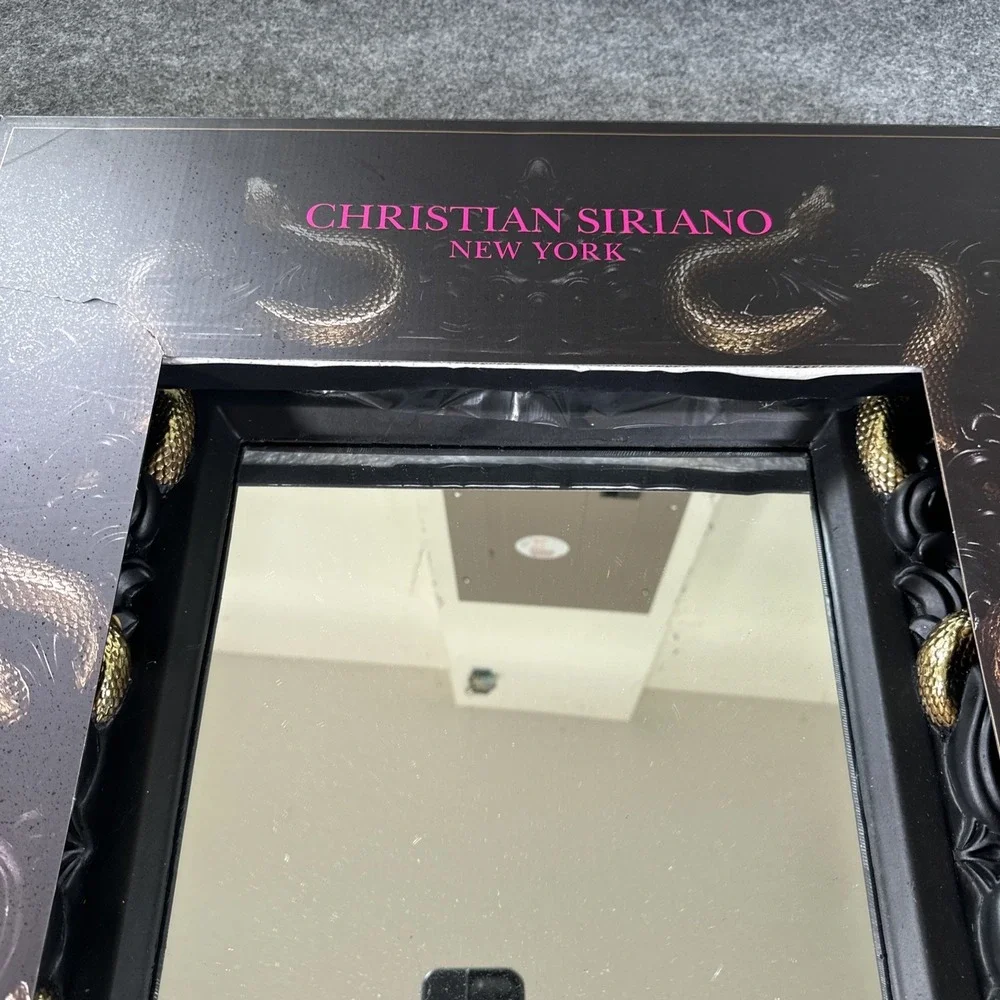 CHRISTIAN SIRIANO NY Large Framed Mirror w/ Gold Snake Halloween Decor 28